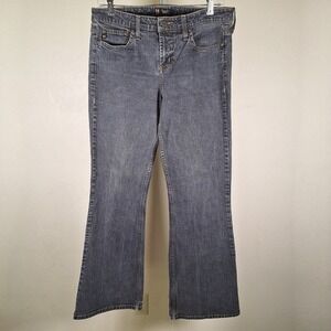 l.e.i. 90s Y2K Jeans Black Bell Bottom Flare Low‎ Rise Plus 13 Juniors
